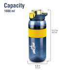 MILTON Sports Sipper Large Water Bottle 1600 ml, for Adults, 100% Leakproof, One-Click Open I Track Daily Intake I BPA-Free I Removable Straw I Easy Carry Handle I Ideal for Gym, Sports, Office, Blue