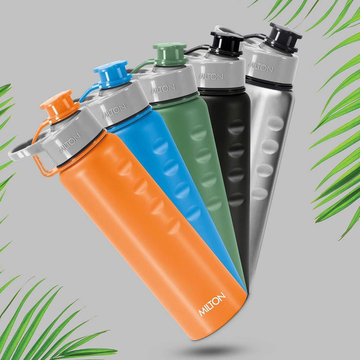 MILTON Gripper 1000 Stainless Steel Water Bottle, 900 ml, Green | Leak Proof | Easy Grip | Light Weight | Easy to Carry