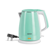 Milton Riga Electric 1.5 Stainless Steel Electric Kettle, 1 Piece, 1.5 Litres | Power Indicator | 1500 Watts | Double Wall Body With Cool-touch Handle I SS304 Steel I 1 Year Warranty | Aqua Green
