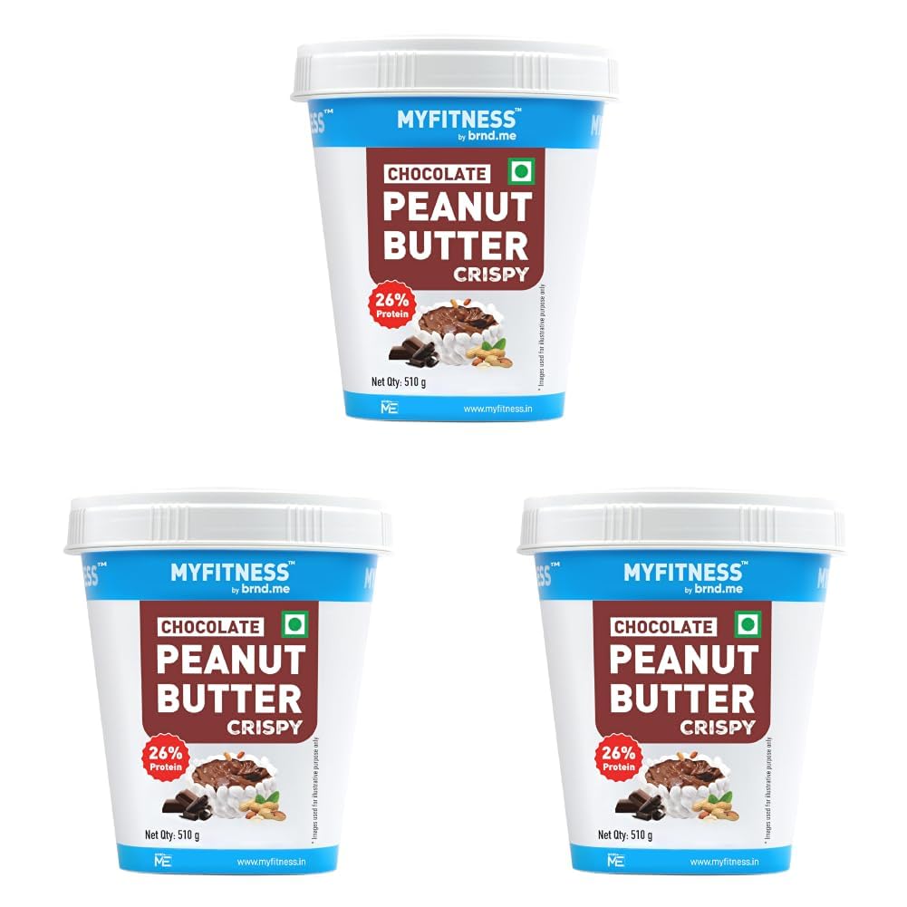 MYFITNESS Peanut Butter Chocolate Spread Crispy 1.2kg (Pack of 3)