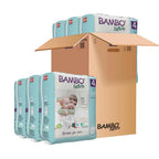 Bambo Nature Premium Baby Tape Diapers for Baby Large Size (7-14 Kgs) Super Absorbent, Breathable, Extra Soft, Dermatologically Tested, Hypoallergenic Toddler Nappies With Wetness Indicator, 144 Count