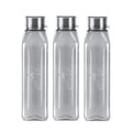MILTON Prime Water Bottles Pack of 3, 1 Litre Each, Grey, Reusable Plastic Fridge Bottle Set, BPA Free and Leak Proof Waterbottles for School, Travel, Work