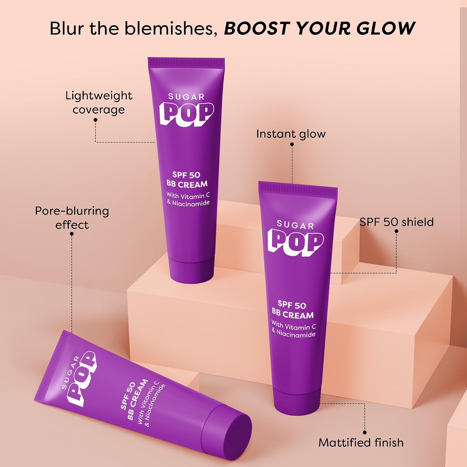 SUGAR POP SPF 50 BB Cream with Vitamin C & Niacinamide,30gm