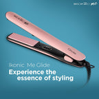 Ikonic Glide Hair Straightener | Ceramic Coated Floating Plates | Quick Heat Up | Switch Light Indicator |Compact Design | Travel Friendly | for All Hair Types, Peach