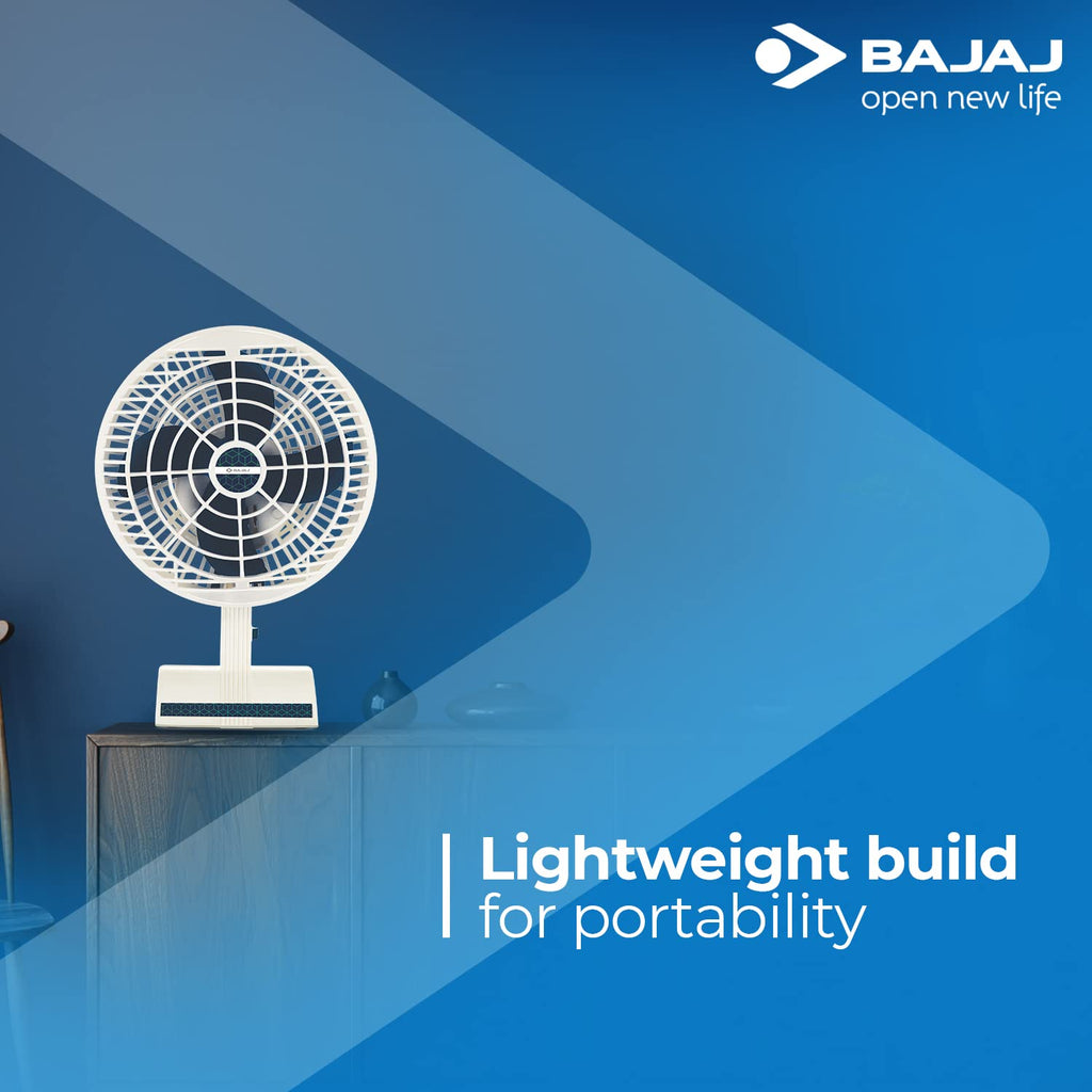 Bajaj Ultima Neo PT-01 200 MM Table Fan For Home | High Speed | Light Weight Portable Fan | 1-Yr Warranty 【Blue】