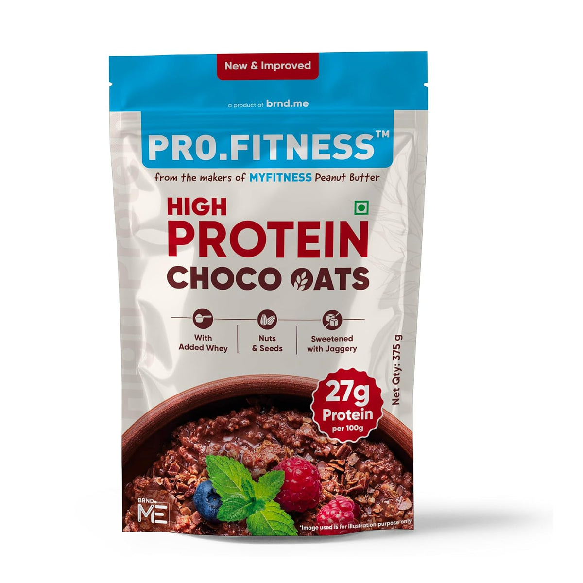 Pro.Fitness 27g High Protein Oats (By MyFitness) | Dark Chocolate Oats with Almonds, Pumpkin Seeds and Raisin | Chocolate Rolled Oats with Jaggery - No...