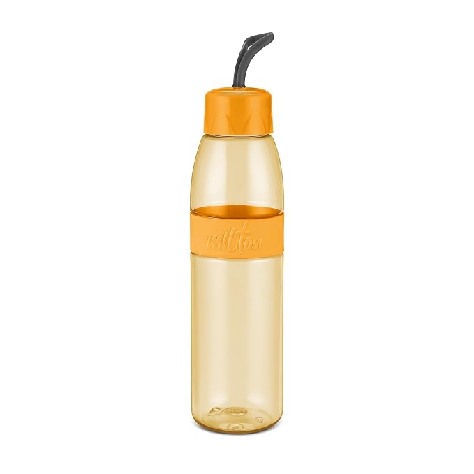 MILTON Jimmy 900 Pet water bottle, 830 ml | Leak-Proof, BPA-Free, Easy to Carry Handle & Strap | Reusable Water bottle for fridge|Perfect for Office, Travel, Gym Bottle for Men and Women, Orange