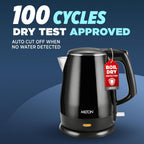 MILTON Riga Stainless Steel Electric Kettle 1.5L I 1500W Fast Boiling | Boil Dry Protection I Auto Cut-Off I Double Wall Body With Cool-touch Handle I SS304 Steel I 1 Year Warranty I Black