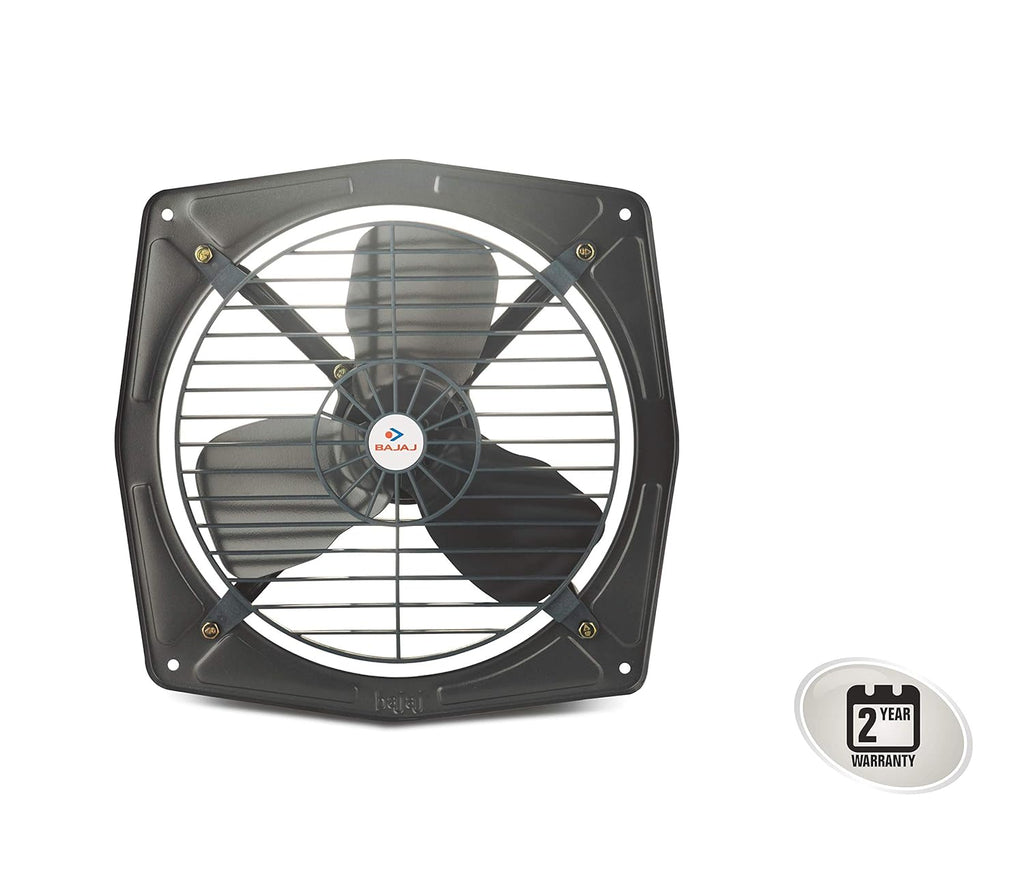 Bajaj Bahar Fresh 300 MM Exhaust Fan | Strong Metal Body And Blades | 100% Copper Motor | High Speed | Rust Proof Body And Blades | 2 Yr Warranty 【Metallic Grey】