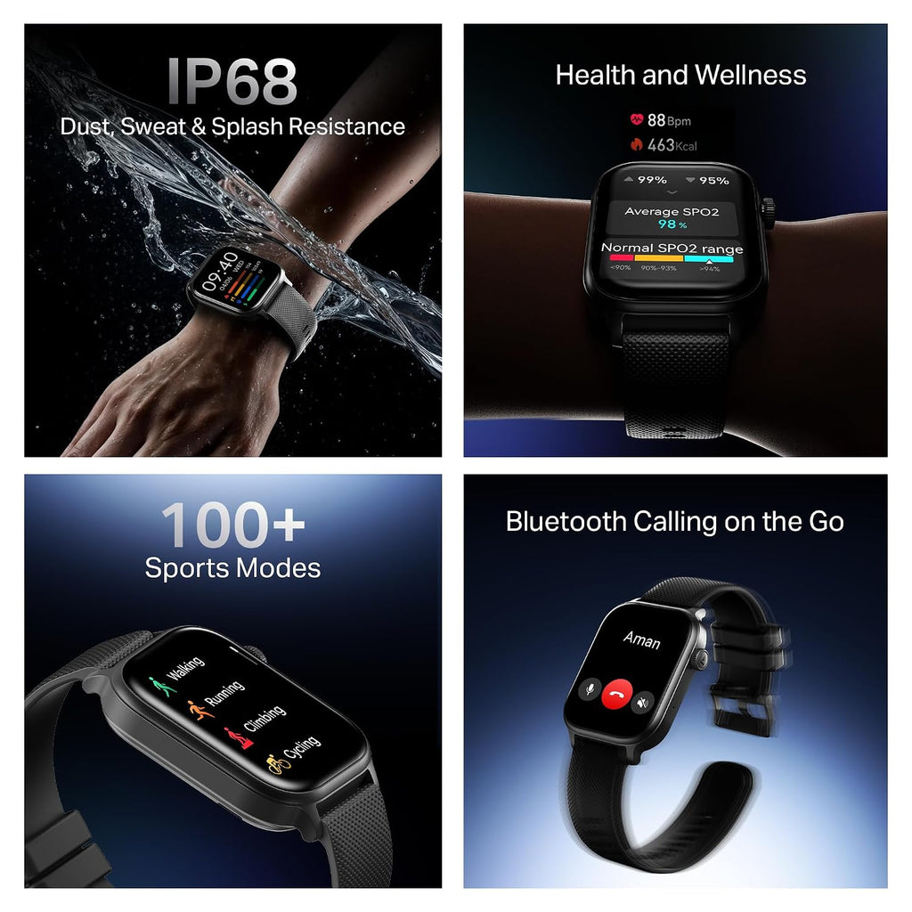 boAt Storm Infinity Plus w/20 Days Extensive Battery Life, Huge 680 mAh, Only Charge Once a Month, 1.96" Display, Functional Crown, Multiple Sports Modes, smart Watch for man & Woman (Active Black)