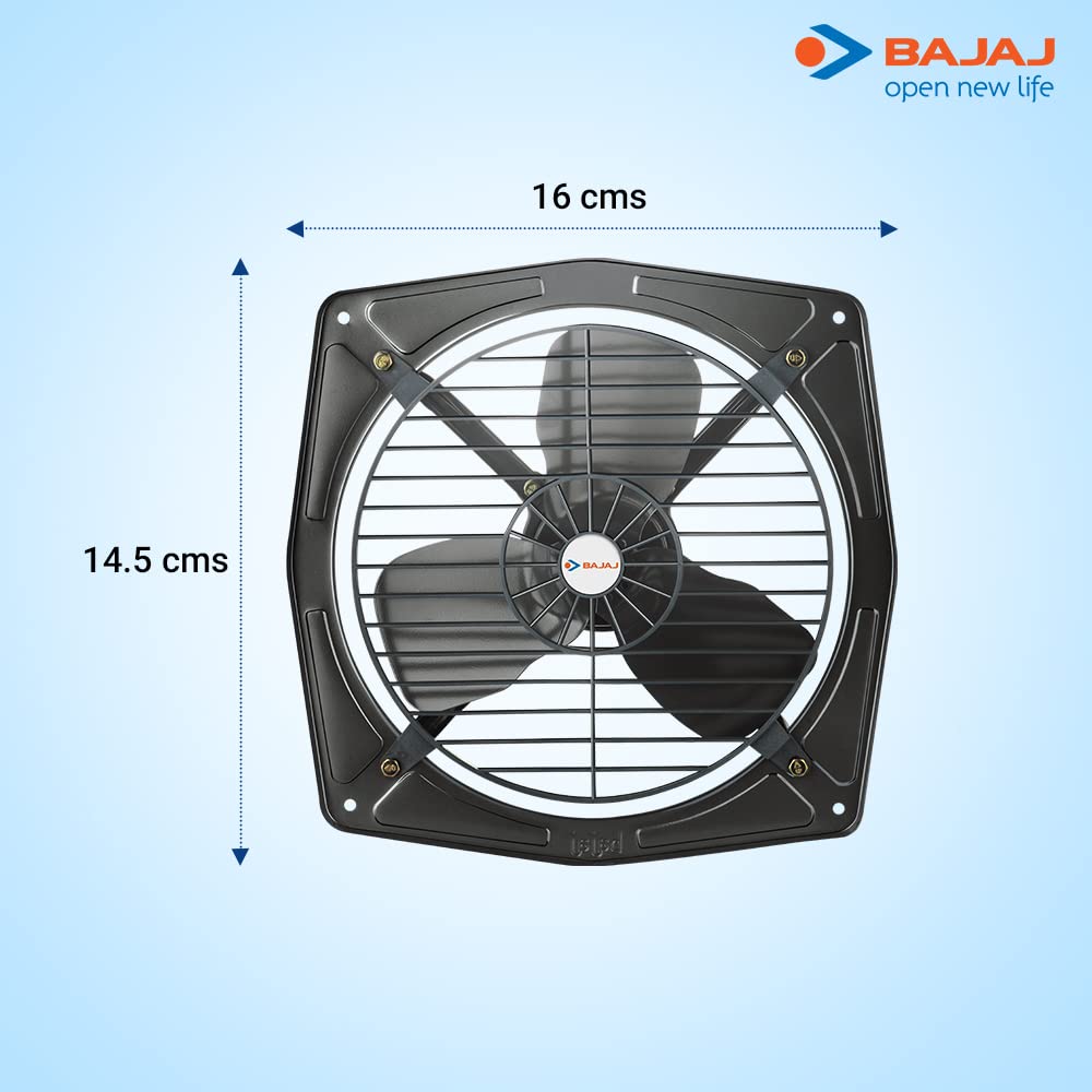 Bajaj Bahar Fresh 300 MM Exhaust Fan | Strong Metal Body And Blades | 100% Copper Motor | High Speed | Rust Proof Body And Blades | 2 Yr Warranty 【Metallic Grey】