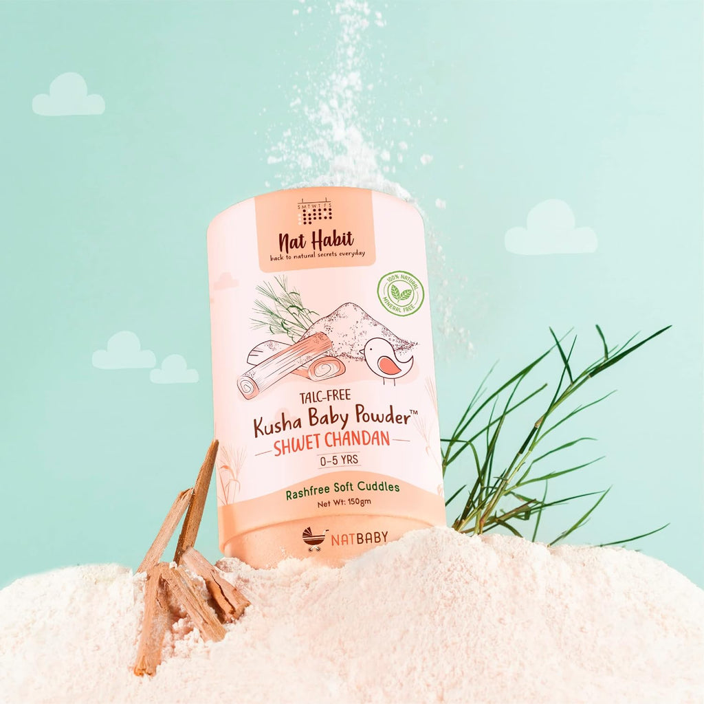 Nat Habit Shwet Chandan Kusha Baby Powder