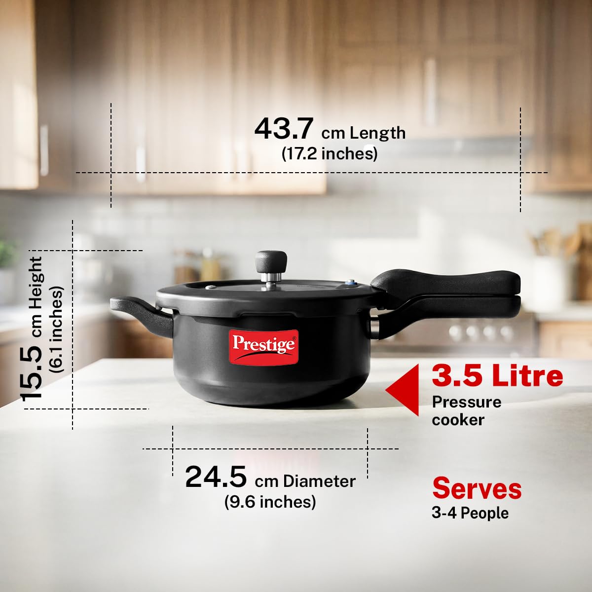 Hawkins Ceramic- Coated Contura 5L Green Apple Pressure Cooker