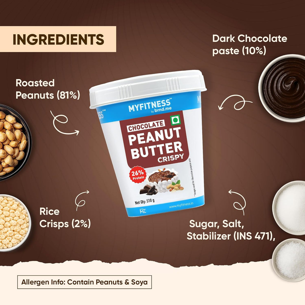 MYFITNESS Peanut Butter Chocolate Spread Crispy 1.2kg