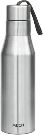 MILTON Super 750 Stainless Steel Water Bottle 650 ml, Single Walled, ISI Certified I Leak Proof Lid, Rust Proof I For School, Office, Gym I Silver