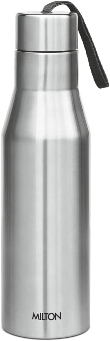 MILTON Super 750 Stainless Steel Water Bottle 650 ml, Single Walled, ISI Certified I Leak Proof Lid, Rust Proof I For School, Office, Gym I Silver