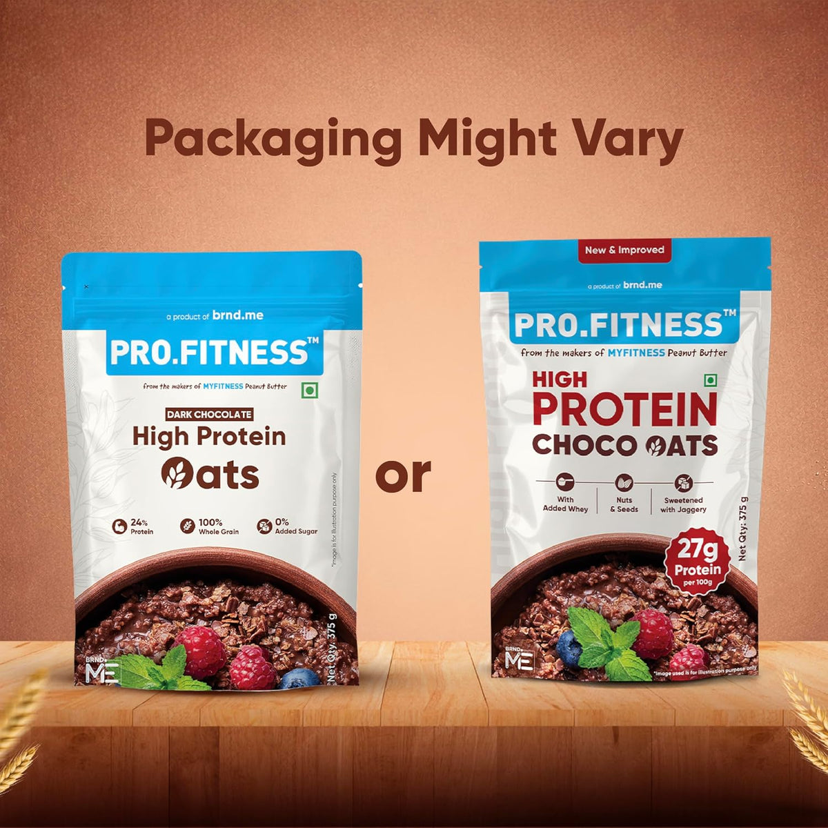 Pro.Fitness 27g High Protein Oats (By MyFitness) | Dark Chocolate Oats with Almonds, Pumpkin Seeds and Raisin | Chocolate Rolled Oats with Jaggery - No...