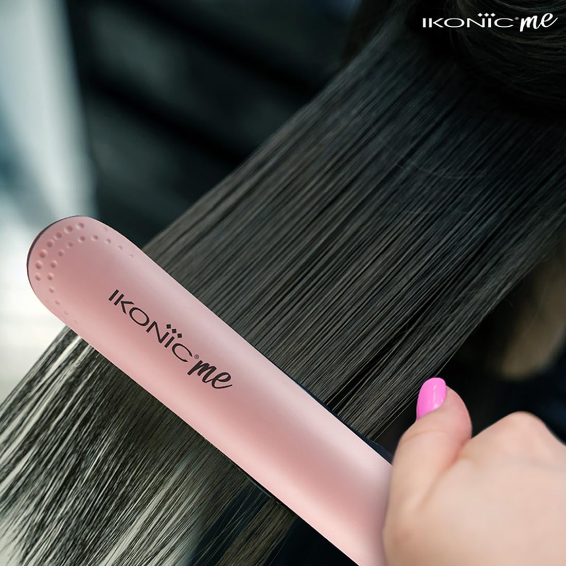 Ikonic Glide Hair Straightener | Ceramic Coated Floating Plates | Quick Heat Up | Switch Light Indicator |Compact Design | Travel Friendly | for All Hair Types, Peach
