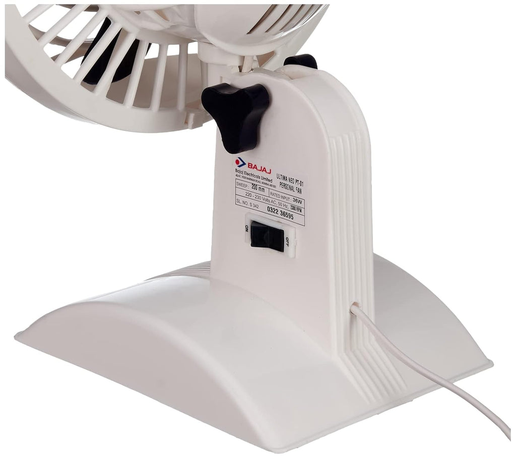 Bajaj Ultima Neo PT-01 200 MM Table Fan For Home | High Speed | Light Weight Portable Fan | 1-Yr Warranty 【Blue】
