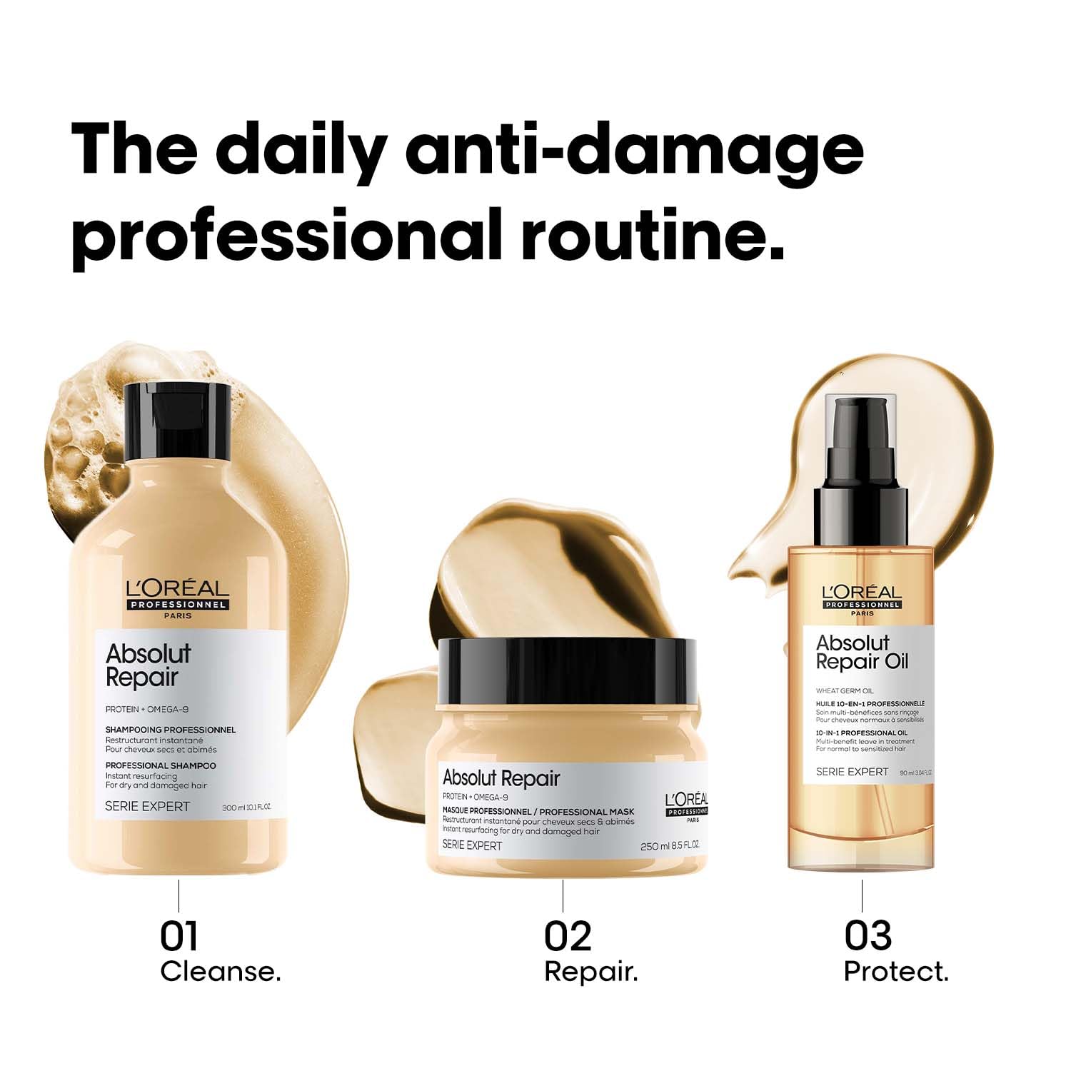L'Oréal Professionnel Absolut Repair Shampoo for Dry &amp; Damaged Hair - 300ml