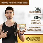 Pintola High-Protein Combo: Dark Chocolate Crunchy Peanut Butter 510g & 22g High Protein Dark Chocolate Oats 400g | No Refined Sugar, Gluten-Free | With Almonds, Raisins, Pumpkin & Chia Seeds