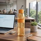 MILTON Jimmy 900 Pet water bottle, 830 ml | Leak-Proof, BPA-Free, Easy to Carry Handle & Strap | Reusable Water bottle for fridge|Perfect for Office, Travel, Gym Bottle for Men and Women, Orange