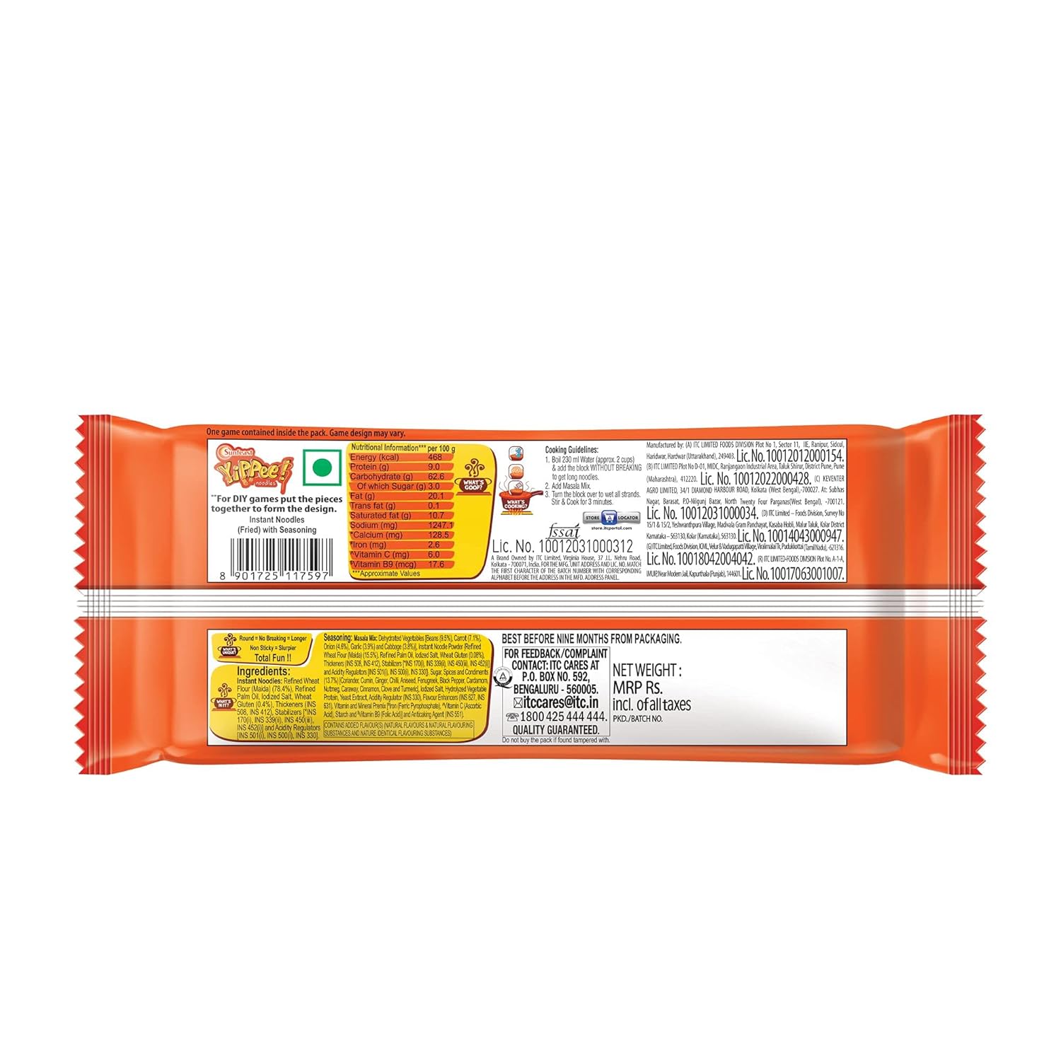 Yippee Sunfeast Noodles, Magic Masala, 240 g, 4 in One Pack