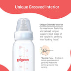 Pigeon Flexible Nursing Baby Feeding Bottle for new Born | Japan's No.1 Brand | Ideal for 0+ Month Babies | BPA Free | Anti-Colic Nipple | Transparent | 120 ml