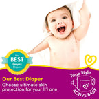 Pampers Active Baby Taped Diapers, Large size diapers, (L) 50 count, taped style custom fit