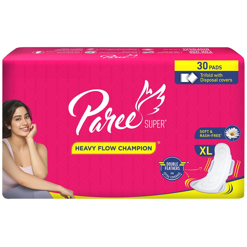 Paree Super Soft Sanitary Pads for Women| XL-30 Pads|With Double Feathers Sanitary Pads