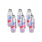 MILTON Helix 1000 Pet Water Bottle, Set of 6, 1 Litre Each, Purple, Reusable Plastic Fridge Bottle, BPA Free and Leak Proof Bottles for Travel, Work,
