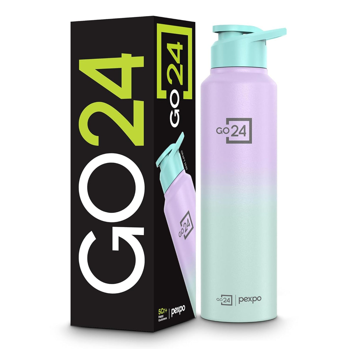 Stainless Steel Water Bottle Craft Green-Purple Ombre 950ml
