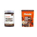 Pintola Peanut Butter Chocolate Flavour Crunchy 500g - 18.6g Protein & 5.2g Dietary Fiber, Made + PINTOLA 25g High Protein Oats 1kg, Dark Chocolate,No Refined Sugar, with Almonds Raisin, Pumpkin