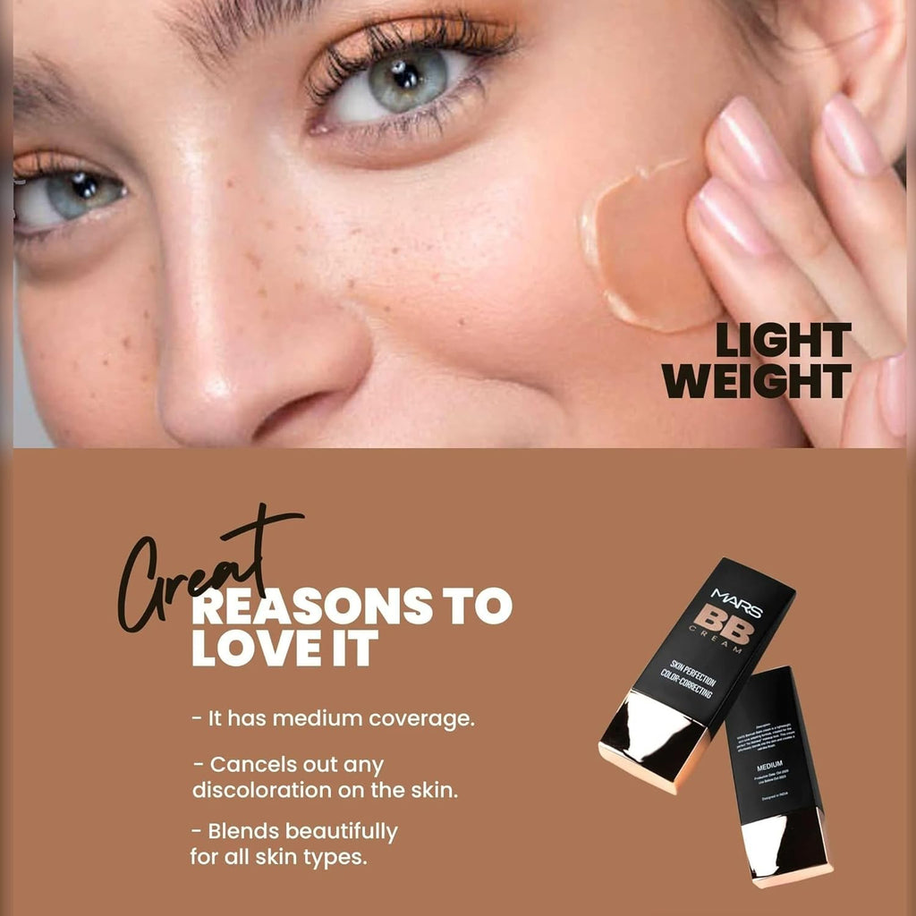 MARS BB Cream Lightweight Foundation | Blendable BB Cream for Women,30ml