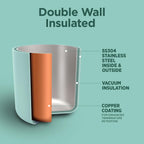 Milton Fame 1000 Thermosteel Water Bottle 880 ml, 24 Hr Hot and Cold I Leak Proof Lid, ISI Certified I Vacuum Insulated I for Office, Gym, School I Aqua Green