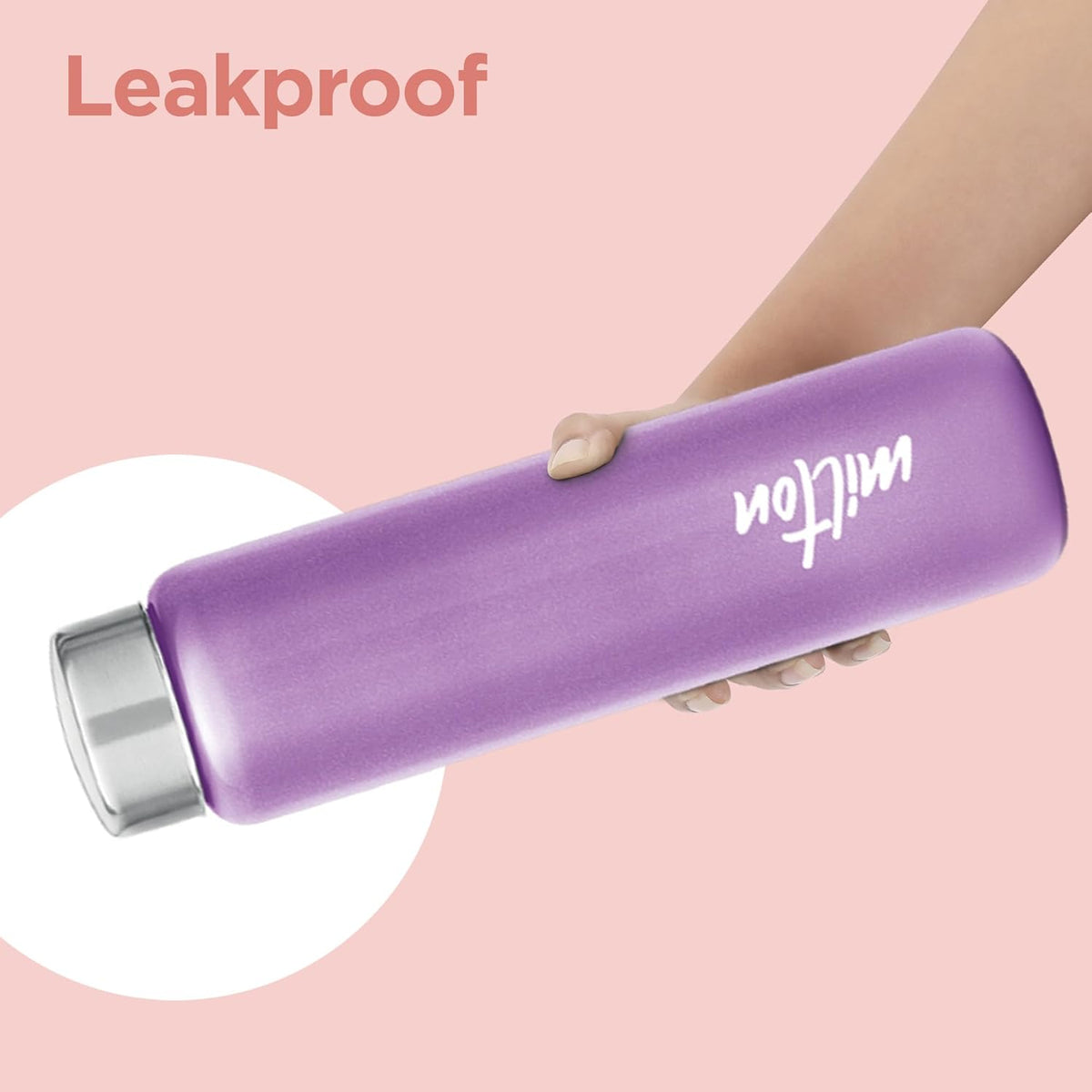 MILTON Aqua 1000 Stainless Steel Water Bottle 920 ml, Single Walled, ISI Certified I Leak Proof Lid, Rust Proof I For School, Office, Gym I Purple