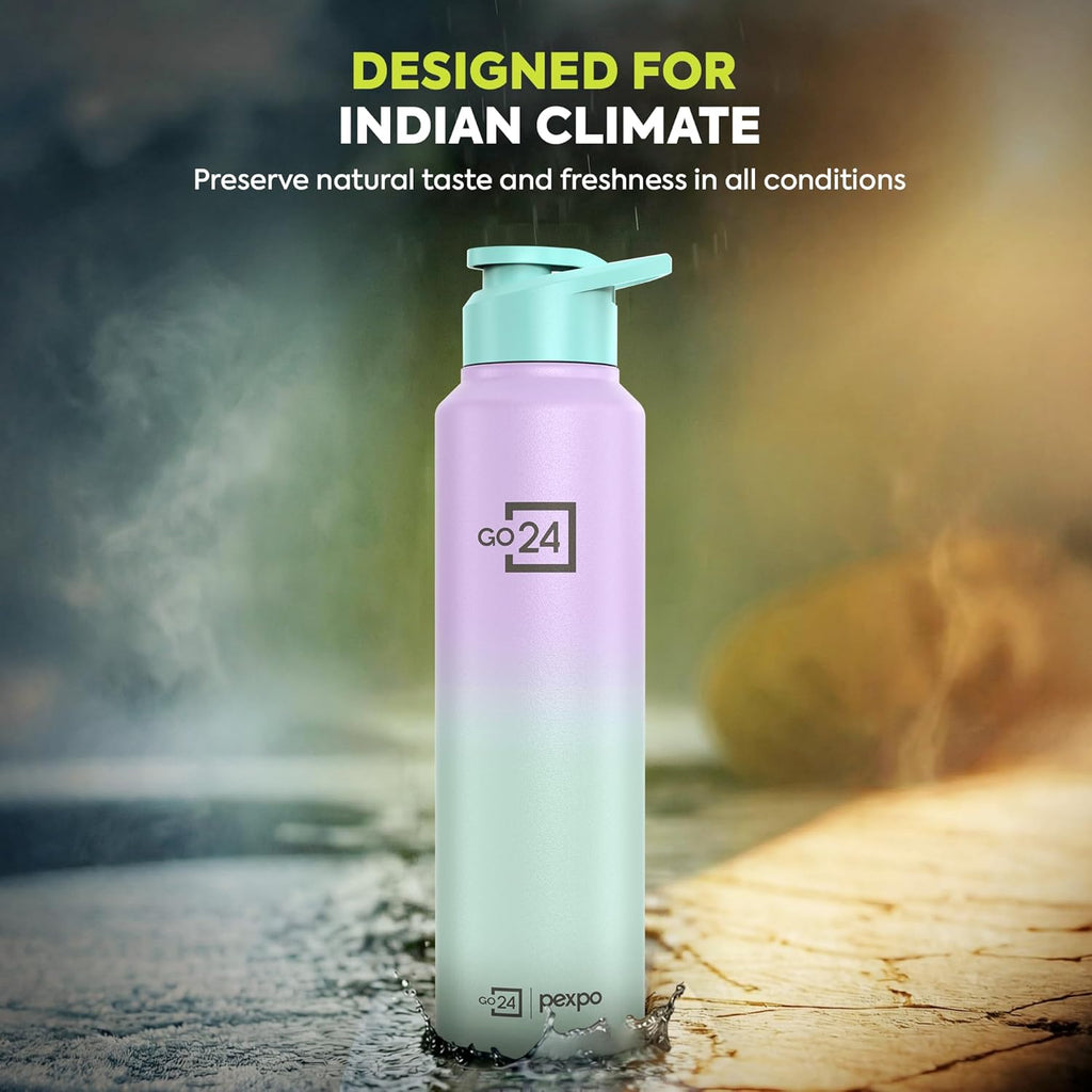 Stainless Steel Water Bottle Craft Green-Purple Ombre 950ml