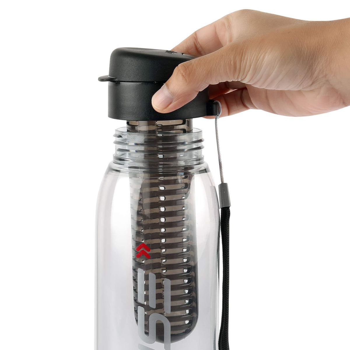 CELLO Fruit Infuser Water Bottle 800ml, Black | Wide Sealed Flip-Top Cap, Leak-Proof & Durable | Airtight, Reusable | Detox Fruit Infuser Bottle for Fridge, Gym, Office, Travel, Kitchen & Trekking