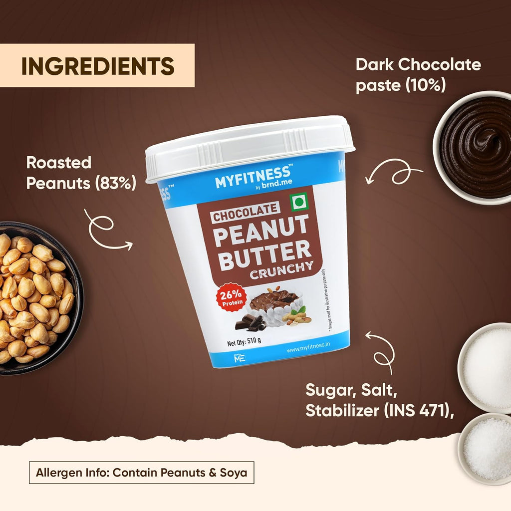MYFITNESS Peanut Butter Chocolate Spread Crunchy 510g