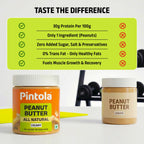 Pintola All Natural Peanut Butter Creamy 350g | Smooth | Unsweetened | 30g Protein