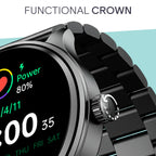 boAt Lunar Discovery Neo, 1.39" (3.5 cm) Round HD Display, Premium Metallic Finish, Animated Watchfaces, 100+ Sports Mode, Bluetooth Calling, Smart Watch for Men & Women (Steel Black)