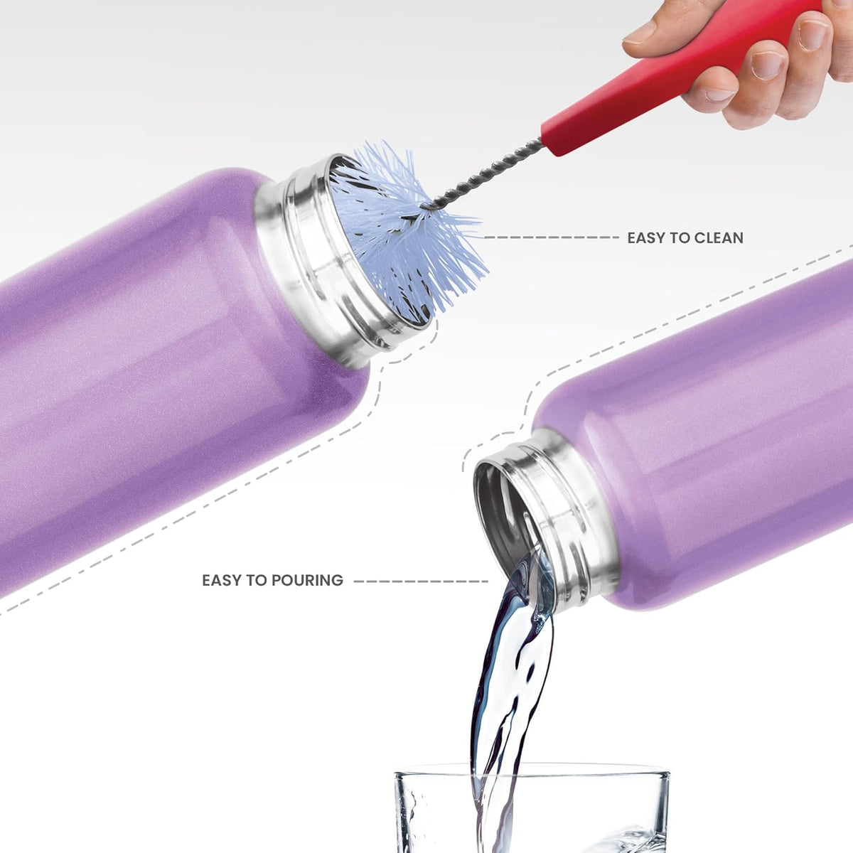 MILTON Aqua 1000 Stainless Steel Water Bottle 920 ml, Single Walled, ISI Certified I Leak Proof Lid, Rust Proof I For School, Office, Gym I Purple