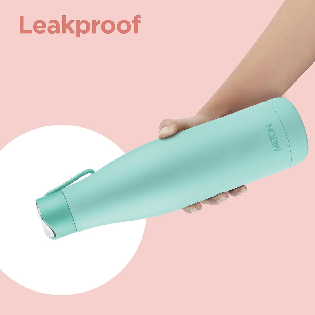 Milton Fame 1000 Thermosteel Water Bottle 880 ml, 24 Hr Hot and Cold I Leak Proof Lid, ISI Certified I Vacuum Insulated I for Office, Gym, School I Aqua Green