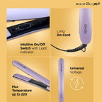 Ikonic Glide Hair Straightener | Ceramic Coated Floating Plates | Quick Heat Up | Switch Light Inidcator |Compact Design | Travel Friendly | for All Hair Types, Lilac