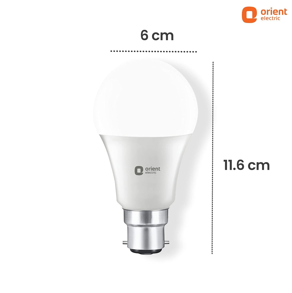 Orient Electric Polycarbonate High Glo Led Lamp 9W, (Warm White, 3000K, B22 - Pack Of 2)