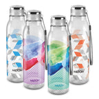 MILTON Helix 1000 Pet Water Bottle, Set of 6, 1 Litre Each, Purple, Reusable Plastic Fridge Bottle, BPA Free and Leak Proof Bottles for Travel, Work,