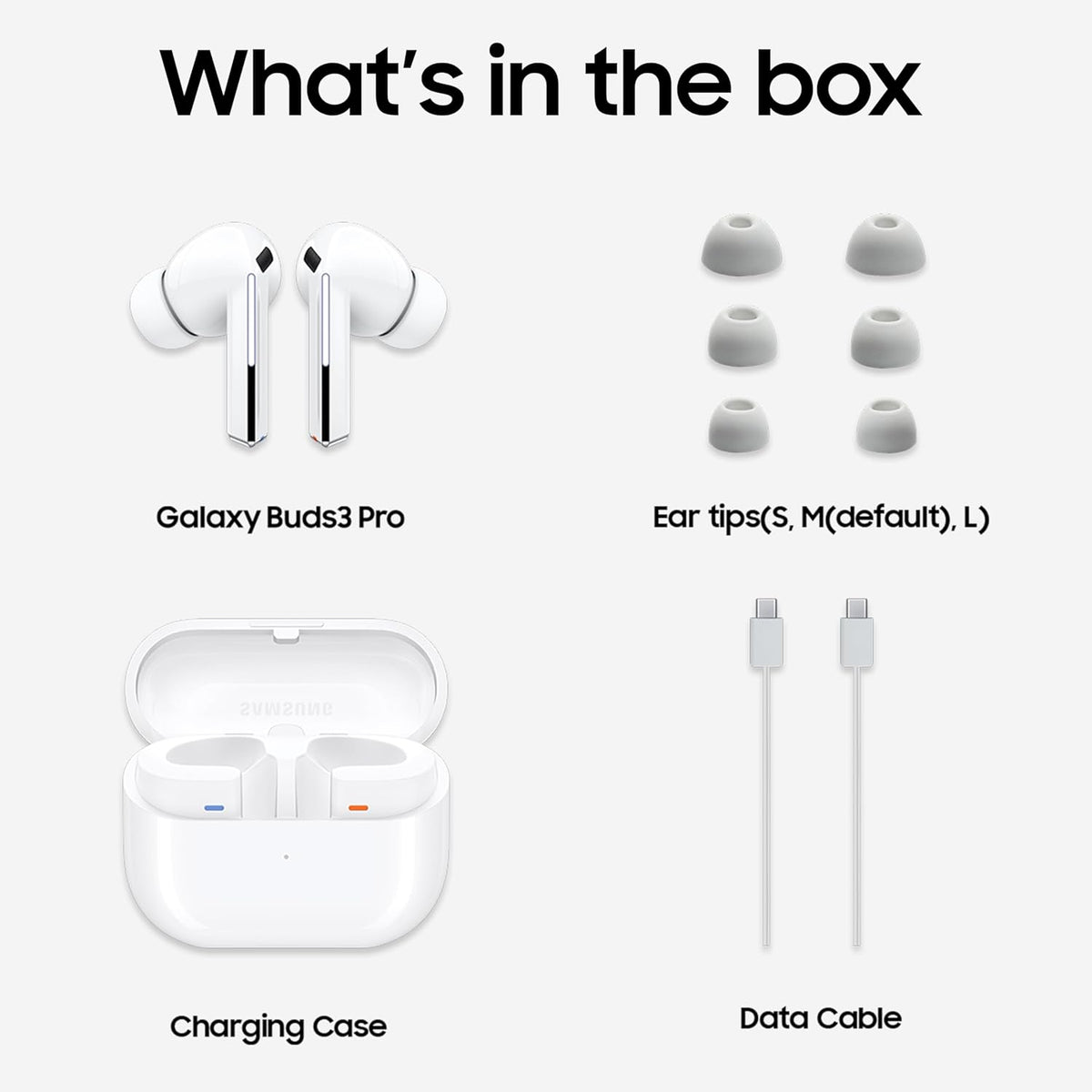 Samsung Galaxy Buds3 Pro Wireless Earbuds, Powered by Galaxy AI, IP57, Active Noise Cancellation, Adaptive Noise Control, 37hrs Battery, 360 Surround Sound, Pinch Controls, Galaxy Ecosystem, White