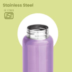 MILTON Aqua 1000 Stainless Steel Water Bottle 920 ml, Single Walled, ISI Certified I Leak Proof Lid, Rust Proof I For School, Office, Gym I Purple