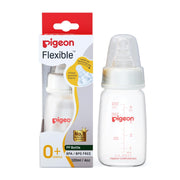Pigeon Flexible Nursing Baby Feeding Bottle for new Born | Japan's No.1 Brand | Ideal for 0+ Month Babies | BPA Free | Anti-Colic Nipple | Transparent | 120 ml
