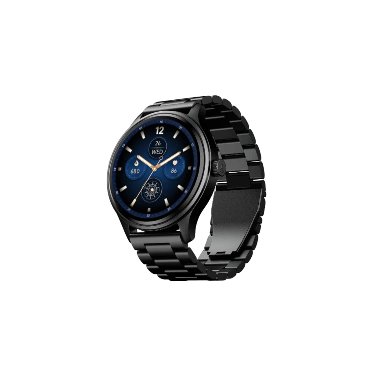 boAt Lunar Discovery Neo, 1.39" (3.5 cm) Round HD Display, Premium Metallic Finish, Animated Watchfaces, 100+ Sports Mode, Bluetooth Calling, Smart Watch for Men & Women (Steel Black)